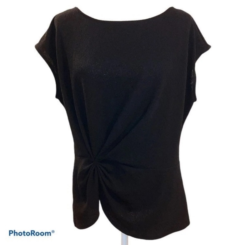 Vince Camuto Peplum Top Side Gather Classic Dressy Black Medium